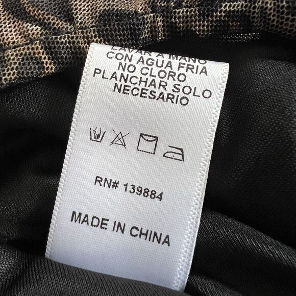 Peach Cheetah Animal Print Maxi Skirt Women Large Side Slit Elastic Waist Brown - Picture 10 of 15